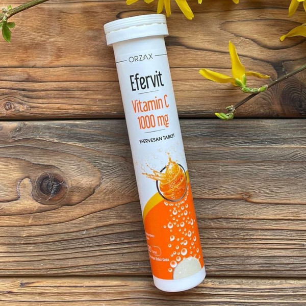 Вітамін С Orzax Efervit Vitamin C у шиплячих таблетках, 20 таблеток